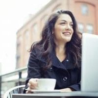 Coffee Break Business Woman Outdoors